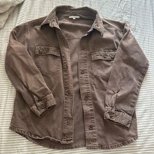 PACSUN Brown Jean jacket shirt